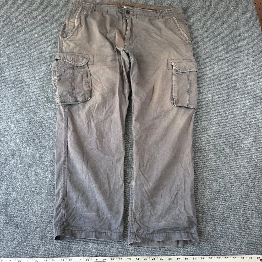 Outdoor Life Mens 40x30 Gray Cotton Ripstop Cargo Workwear Pants 4188